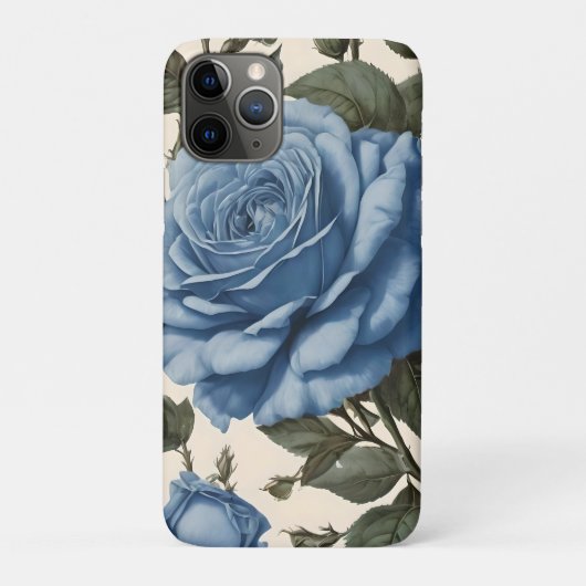 Coques Case-Mate iPhone Roses Bleus Et Feuilles Verts, (Dos)