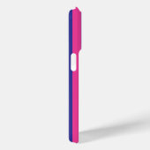 Coques Case-Mate iPhone Roses Chauds et Rayures Monogrammées Bleu Marine (Verso / Droite)