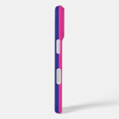 Coques Case-Mate iPhone Roses chauds et rayures monogrammées bleu marine (Verso / Droite)