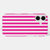 Coques Case-Mate iPhone Roses Chauds et Rayures Verticales Blanches Minima (Verso (horizontal))