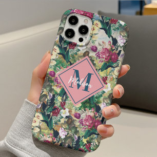 Coque Pour iPhone 14 Roses chic vintage jaune motif diamant