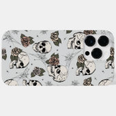 Coques Case-Mate iPhone Roses Crânes Gris Vintage (Verso (horizontal))