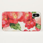 Coques Case-Mate iPhone Roses d'aquarelle douce rouge et rose (Dos (Horizontal))