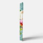 Coques Case-Mate iPhone Roses d'aquarelle en Parties scintillant Aqua Crèm (Verso / Droite)