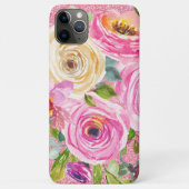 Coques Case-Mate iPhone Roses d'aquarelle en Parties scintillant rose et c (Dos)