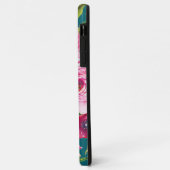 Coques Case-Mate iPhone Roses d'aquarelle en rose et crème sur Turquoise (Dos/Gauche)