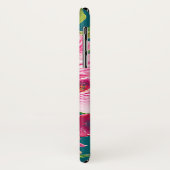 Coques Case-Mate iPhone Roses d'aquarelle en rose et crème sur Turquoise (Dos/Gauche)