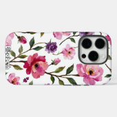 Coques Case-Mate iPhone Roses d'aquarelle Motif transparent (Verso (horizontal))