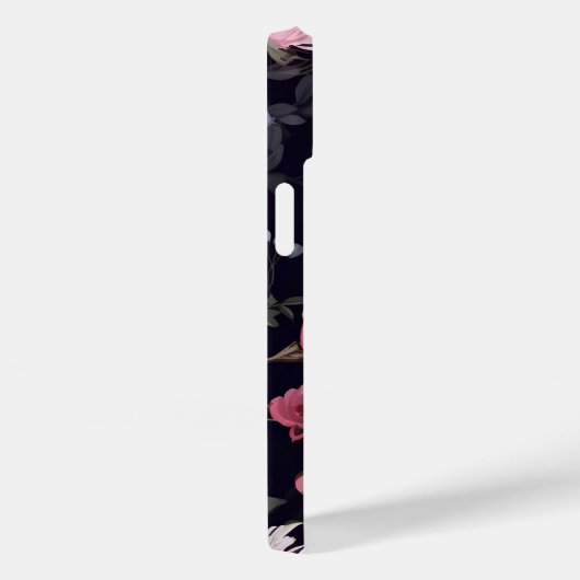Coques Case-Mate iPhone Roses d'été en noir (Verso / Droite)