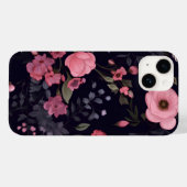 Coques Case-Mate iPhone Roses d'été en noir (Verso (horizontal))