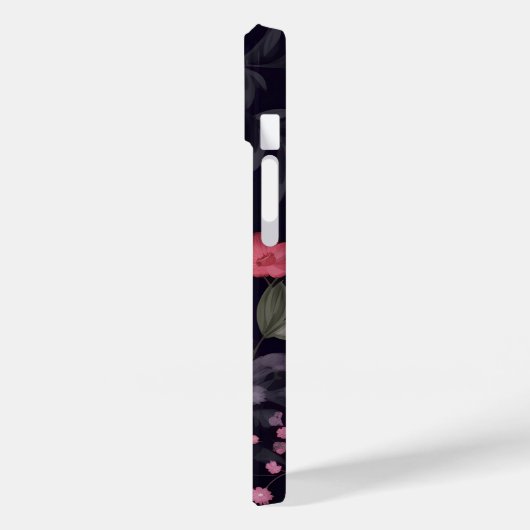Coques Case-Mate iPhone Roses d'été en noir (Verso / Gauche)