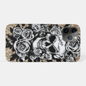 Coques Case-Mate iPhone Roses du crâne humain Goth Dessin original à l'enc (Dos (Horizontal))