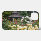 Coques Case-Mate iPhone Roses en fleurs et jardin des Roses de Gazebo (Verso (horizontal))