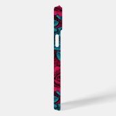 Coques Case-Mate iPhone Roses en rouge et bleu (Verso / Droite)