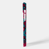 Coques Case-Mate iPhone Roses en rouge et bleu (Verso / Gauche)