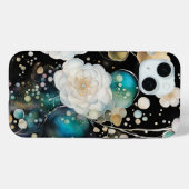 Coques Case-Mate iPhone Roses Et Bulles Abstraits (Verso (horizontal))