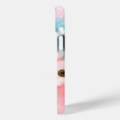 COQUES Case-Mate iPhone ROSES ET FLEURS ANÉMONE TEAL PINK MONOGRAMME (Verso / Gauche)
