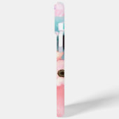 COQUES Case-Mate iPhone ROSES ET FLEURS D'ANÉMONE TEAL PINK MONOGRAMME (Verso / Gauche)