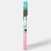 COQUES Case-Mate iPhone ROSES ET FLEURS D'ANÉMONE TEAL PINK MONOGRAMME (Verso / Droite)
