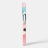 COQUES Case-Mate iPhone ROSES ET FLEURS D'ANÉMONE TEAL PINK MONOGRAMME (Verso / Gauche)