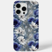 Coques Case-Mate iPhone Roses et Lys Bleus et Blancs élégants (Verso)