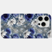 Coques Case-Mate iPhone Roses et Lys Bleus et Blancs élégants (Verso (horizontal))