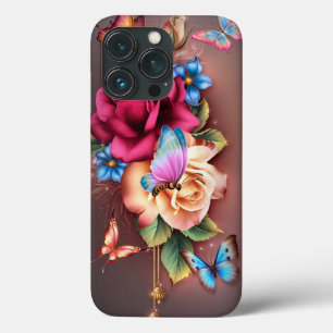 Case-Mate iPhone Case Roses et papillons