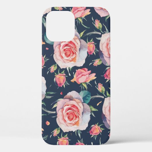 Coques Case-Mate iPhone Roses et Rosebuds : Floral Seamless. (Verso)