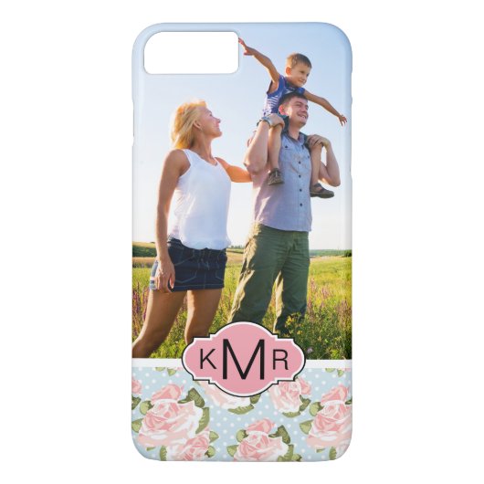 Coques Case-Mate iPhone Roses faits sur commande de photo et de monogramme (Dos)