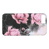 Coques Case-Mate iPhone Roses foncés vintages (Dos (Horizontal))