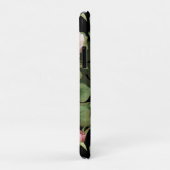 Coques Case-Mate iPhone Roses fragiles. Motif floral sur noir (Dos/Droite)