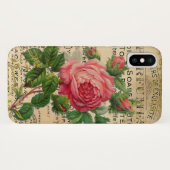 Coques Case-Mate iPhone Roses français roses antiques (Dos (Horizontal))