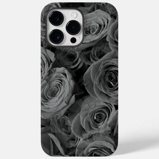 Coques Case-Mate iPhone Roses gris, photo florale grise (Verso)