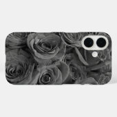 Coques Case-Mate iPhone Roses gris, photo florale grise (Verso (horizontal))