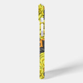 Coques Case-Mate iPhone Roses jaunes avec feuilles gris sur orange (Verso / Gauche)