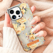 Coques Case-Mate iPhone Roses Jaunes Nom personnalisé Floral