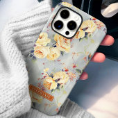 Coques Case-Mate iPhone Roses Jaunes Nom personnalisé Floral