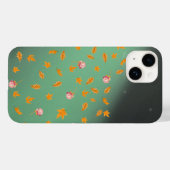 Coques Case-Mate iPhone Roses lune et feuilles d'automne (Verso (horizontal))