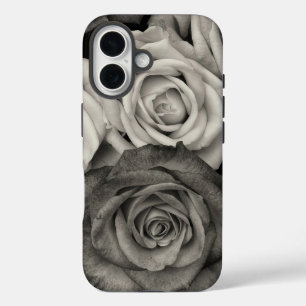 Coques iPhone 16 Roses noires et blanches