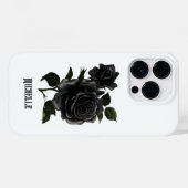 Coques Case-Mate iPhone Roses noires gothiques vintage (Verso (horizontal))