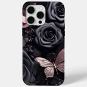 Coques Case-Mate iPhone roses noirs et papillon 3D (Verso)