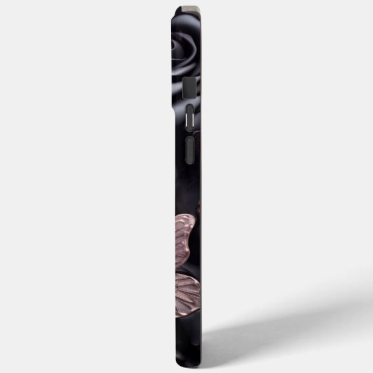 Coques Case-Mate iPhone roses noirs et papillon 3D (Verso / Gauche)