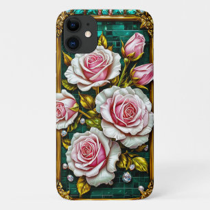 Case-Mate iPhone Case Roses roses élégantes dans un or luxueux