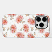 Coques Case-Mate iPhone Roses roses et Feuilles roses (Verso (horizontal))