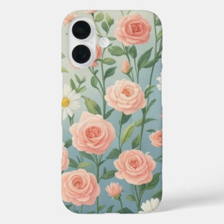 Coques iPhone 16 Roses roses et Fleurs margueuses