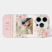 Coques Case-Mate iPhone Roses roses roses avec photo et monogramme (Verso (horizontal))