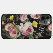 Coques Case-Mate iPhone ROSES ROSES ROSES, BOUTTERFLIES Monogrammes florau (Dos (Horizontal))