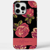 Coques Case-Mate iPhone Roses Roses Roses Foncé Design Botanique (Verso)