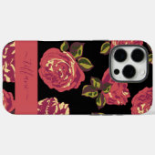 Coques Case-Mate iPhone Roses Roses Roses Foncé Design Botanique (Verso (horizontal))