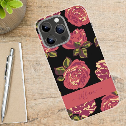 Coques Case-Mate iPhone Roses Roses Roses Foncé Design Botanique